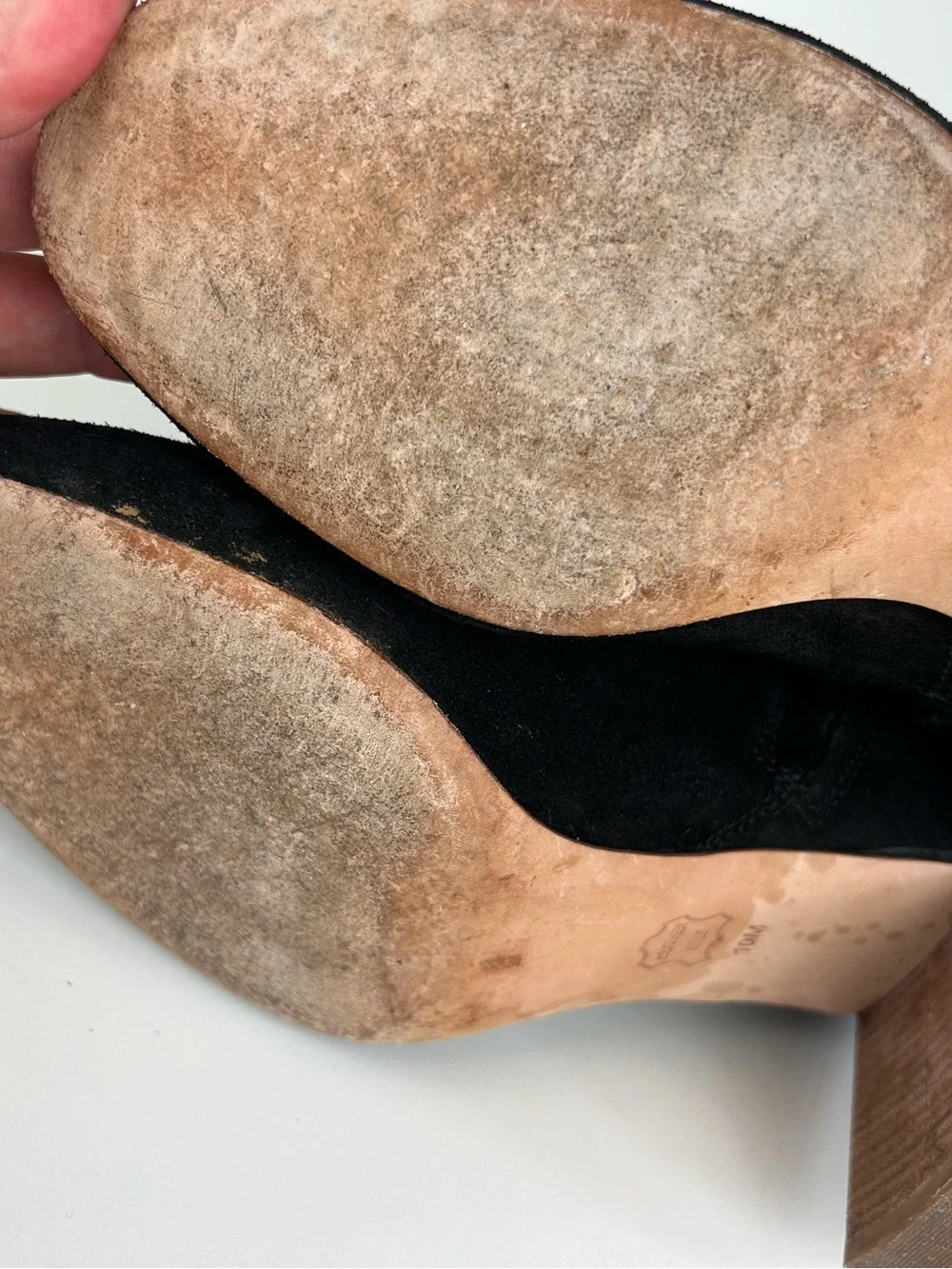 Tory Burch Brooke Black Suede Ankle Boots with Wood Block Heel Size 10